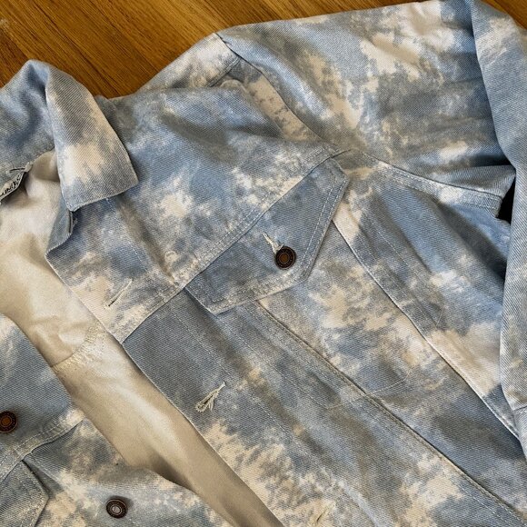 Princess Polly Blue Tie Dye Denim Jacket - Picture 4 of 6